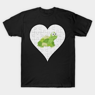 Jigsaw  Turtle Heart Design - Fish Turtle T-Shirt